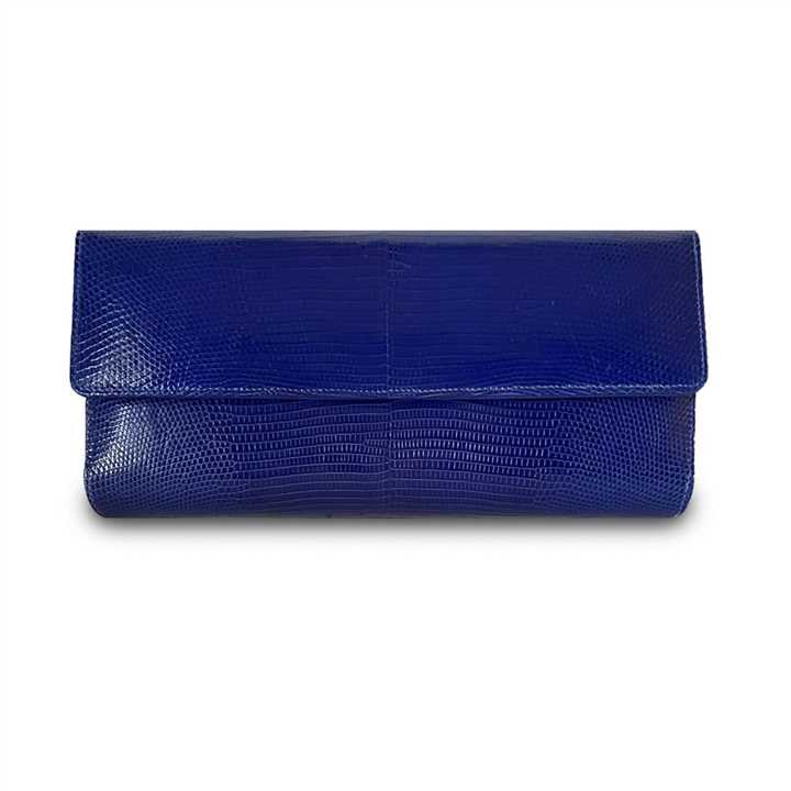 Ginger Cobalt Lizard Clutch