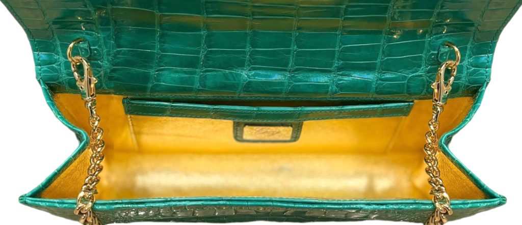 Ginger Seafoam Alligator Clutch