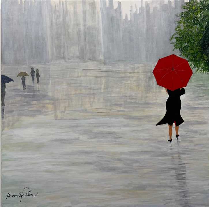 The Red Umbrella Lady