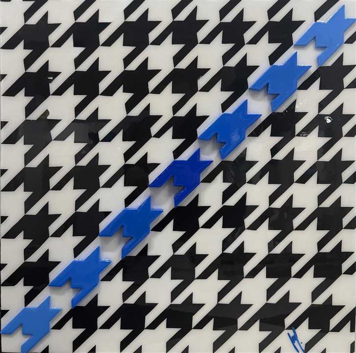 Hounds Tooth - Cobalt Blue Variations