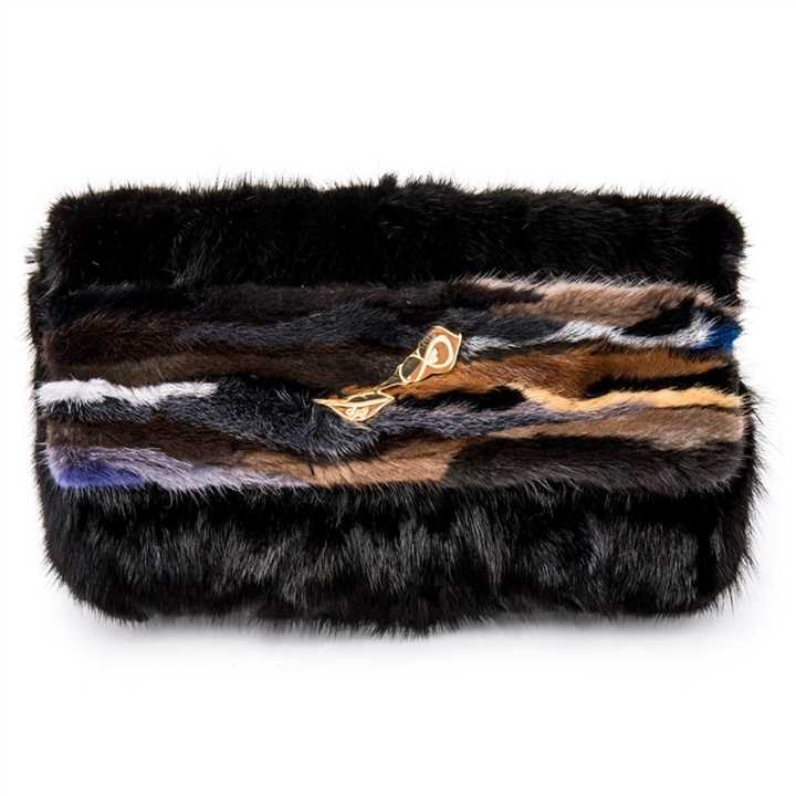 Olivia Black Mink with Contrast Band