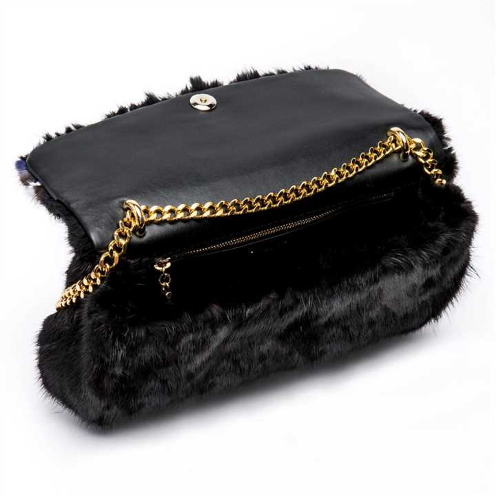 Olivia Black Mink with Contrast Band
