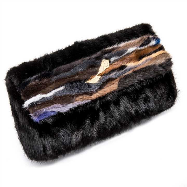 Olivia Black Mink with Contrast Band