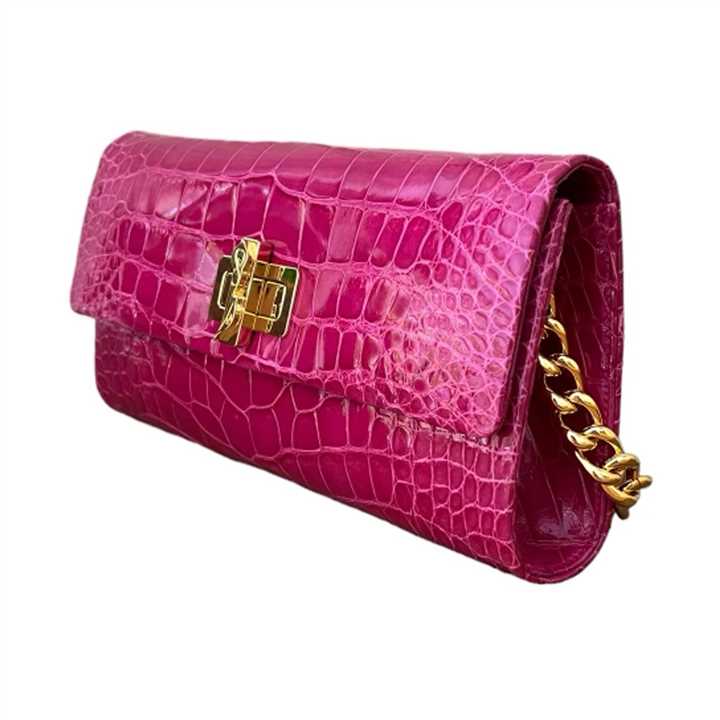 Ingrid Hot Pink Alligator Small