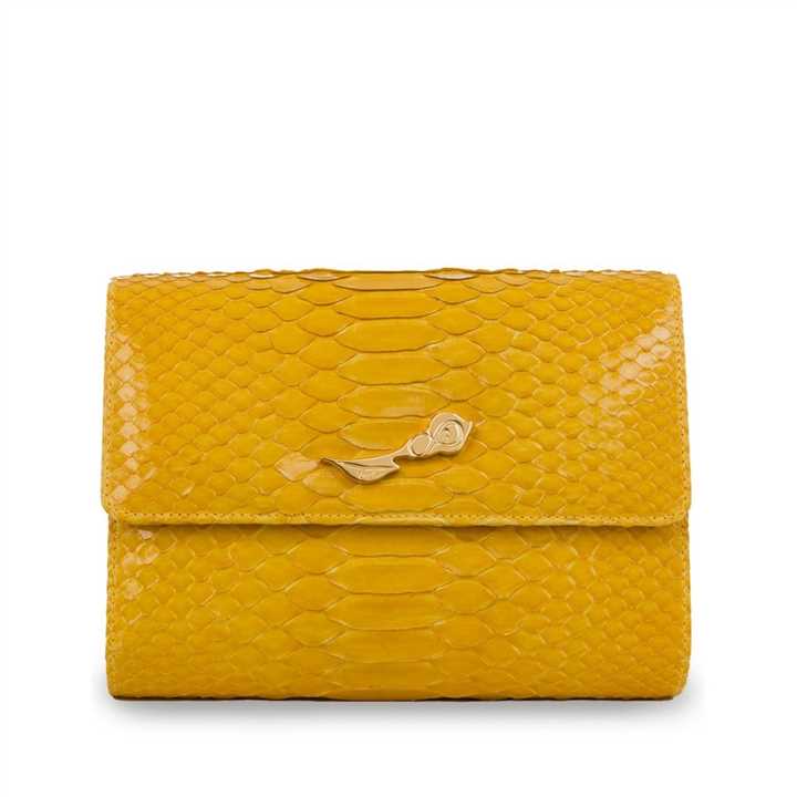Lauren Yellow Python Clutch