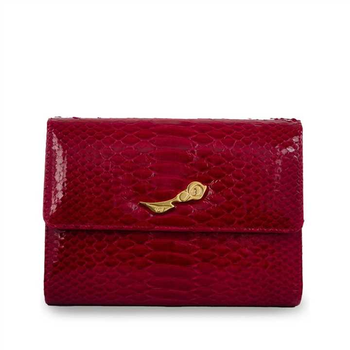 Lauren Red Python Clutch